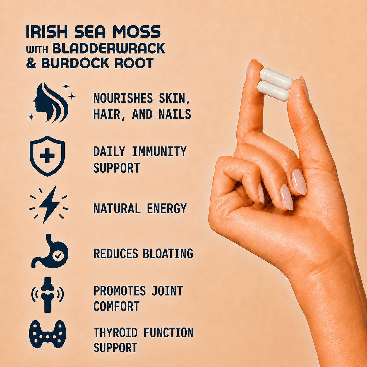 Organic Irish Sea Moss With Bladderwrack and Burdock Root