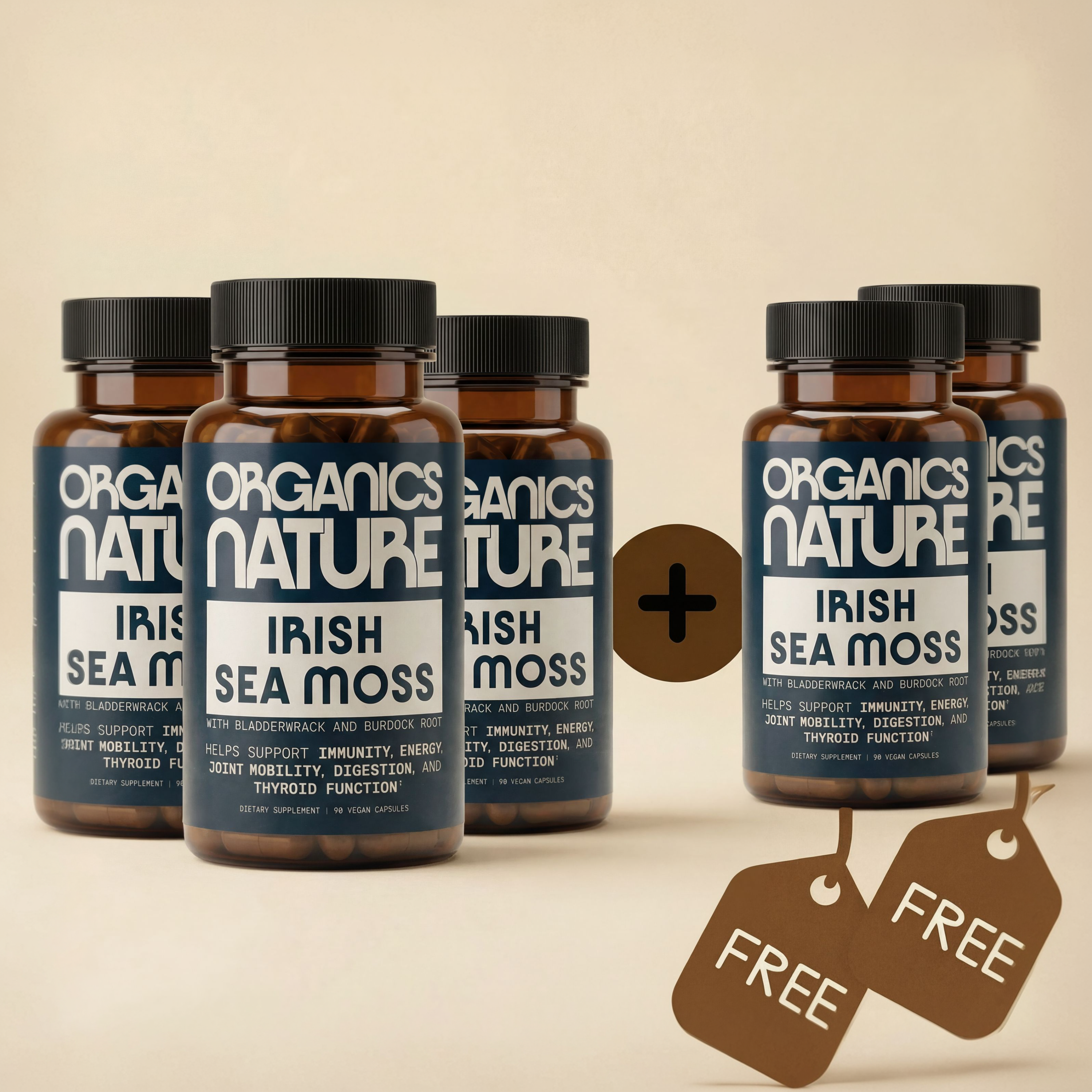 Sea Moss With Bladderwrack & Burdock Root - 5 Bottles